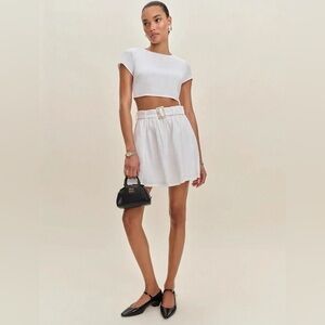 New Reformation Niki Belted Linen Two Piece